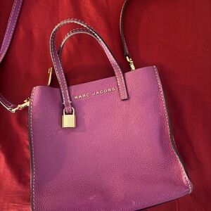 Marc Jacobs Purple Leather Tote Bag